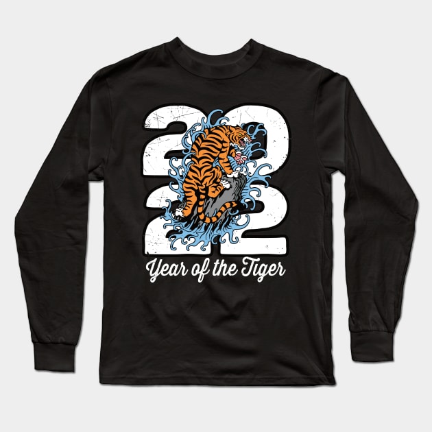 Year of the Tiger 2022 Water Tiger Long Sleeve T-Shirt by RadStar